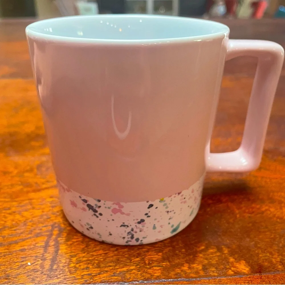 Starbucks 2017 Pink with Speckled White Bottom Band Coffee Mug 12oz